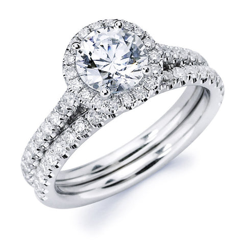 Celeste - Classic Pavé Round Halo Bridal Ring Set