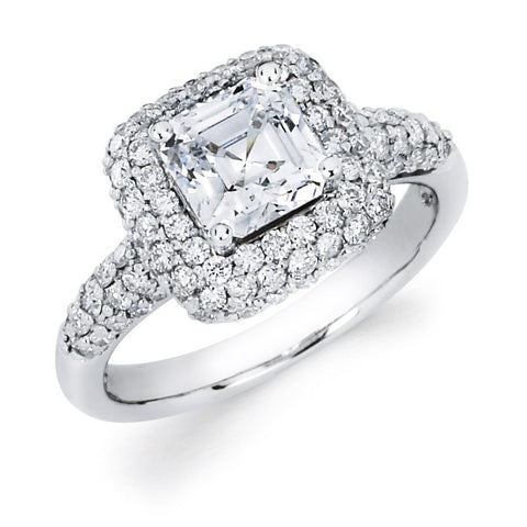 Imogene - Triple Pavé Halo Princess Engagement Ring