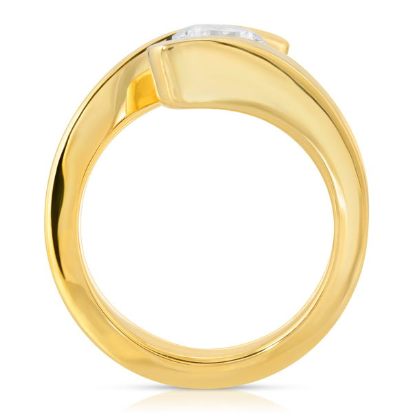 Angelika Modern Bypass Tension Set Engagement Ring in 14K, 18K or Platinum