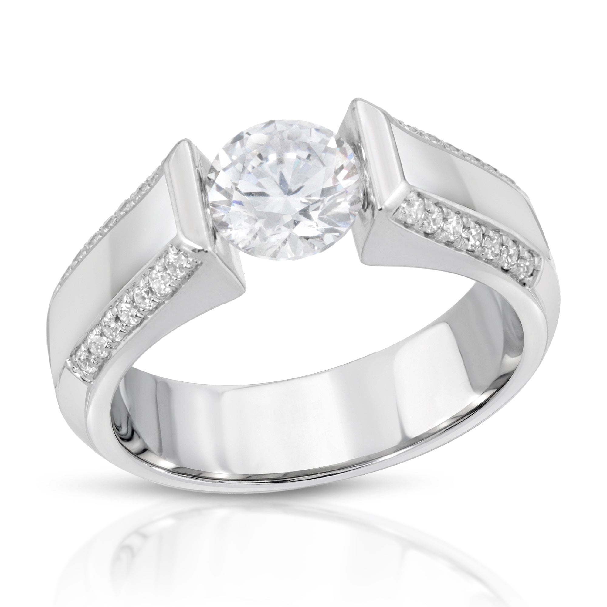 Kanani Modern Tension Set Engagement Ring in 14K, 18K or Platinum