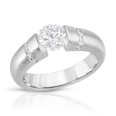 Carina Modern Tension Set Engagement Ring in 14K, 18K or Platinum