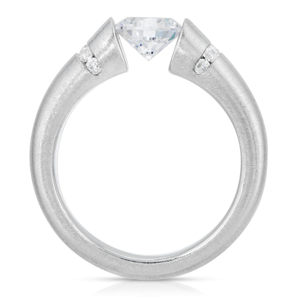 Carina Modern Tension Set Engagement Ring in 14K, 18K or Platinum