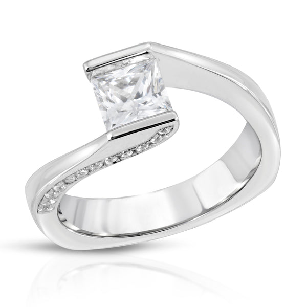 Bijoux Tension Set Engagement Ring in 14K, 18K or Platinum