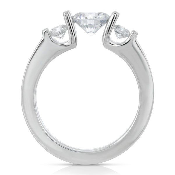 Mila Triple Tension Set Engagement Ring in 14K, 18K or Platinum