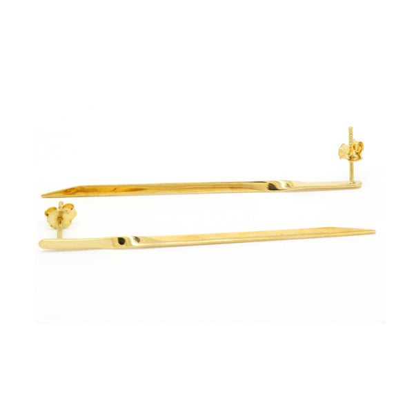 Linear Drop Bar Earrings 18K Yellow Gold
