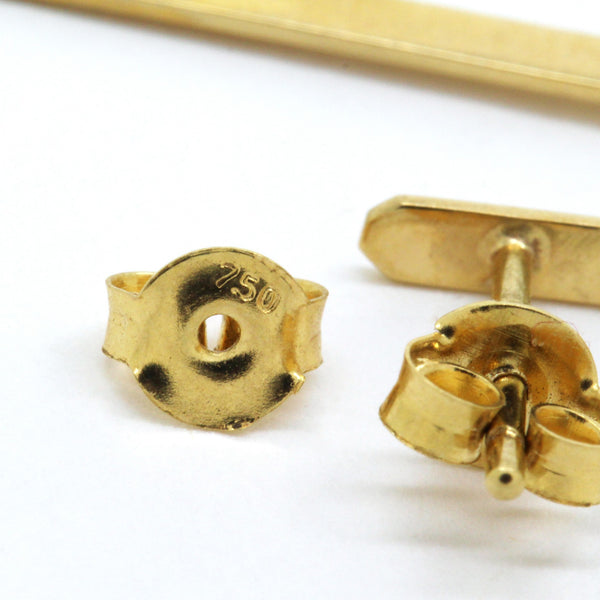 Linear Drop Bar Earrings 18K Yellow Gold
