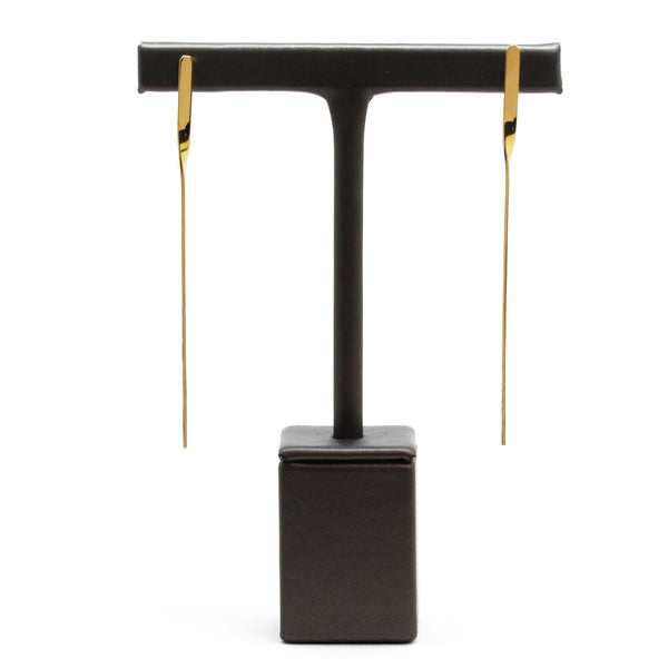 Linear Drop Bar Earrings 18K Yellow Gold