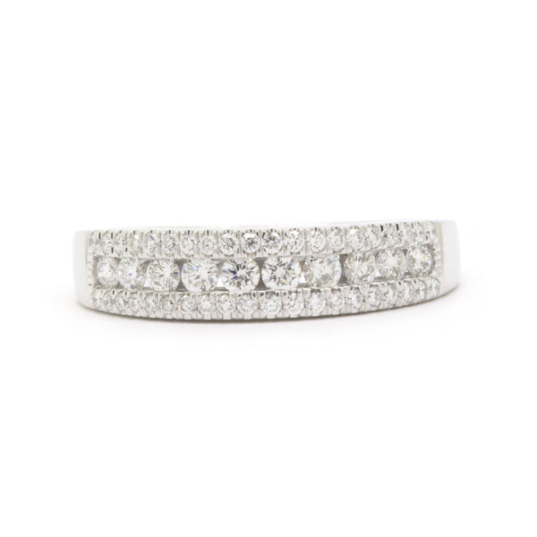 Elegant 0.50cts Stone Diamond Wedding Ring Band, White Gold 14K, Size 7